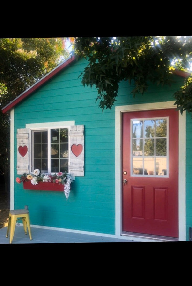 Solid wood exterior heart cut out shutters Etsy