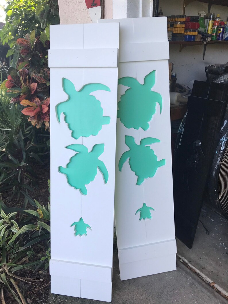 Exterior window shutters with cut outs Etsy