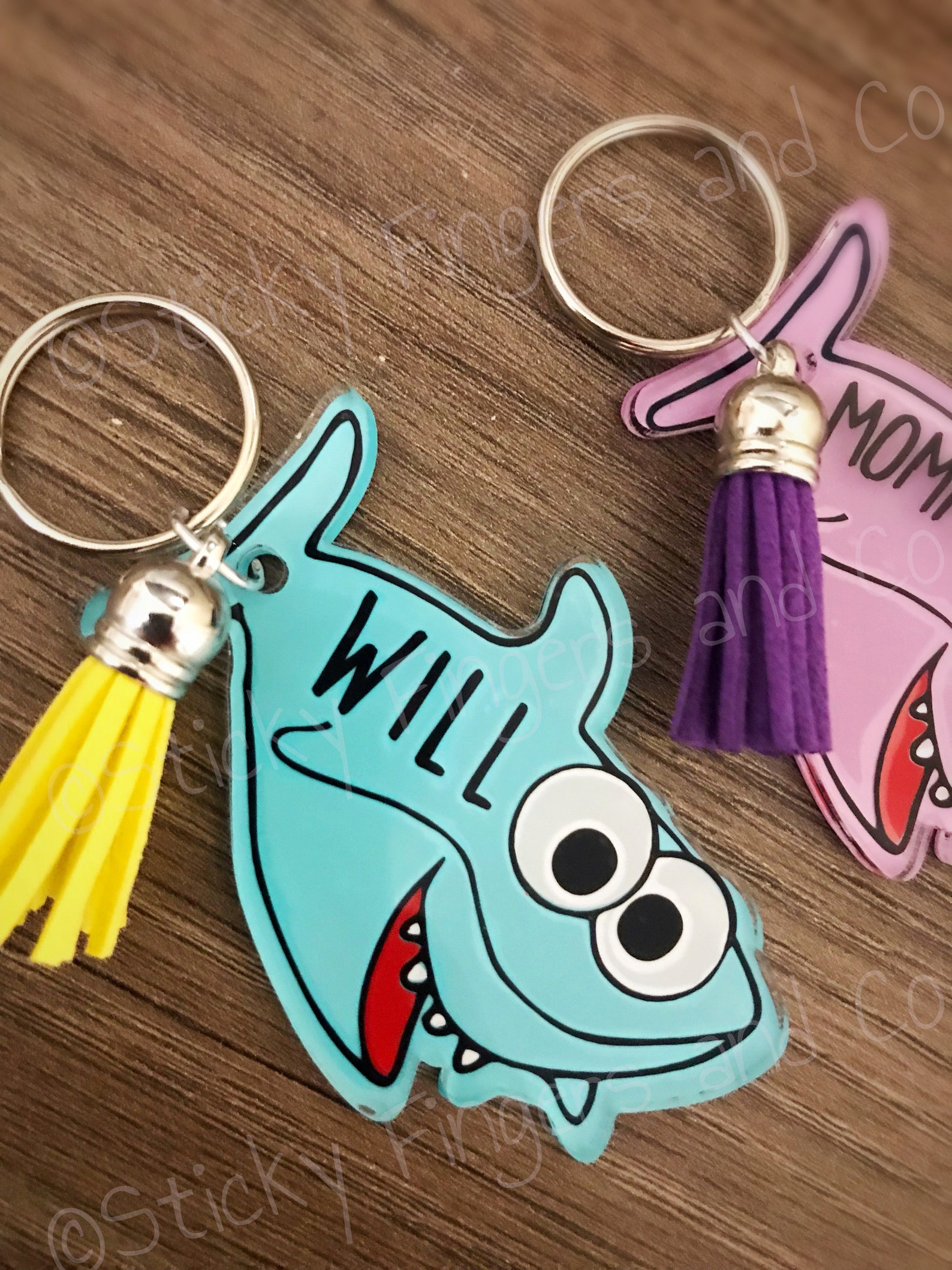 Baby Shark Personalized Keychain Etsy
