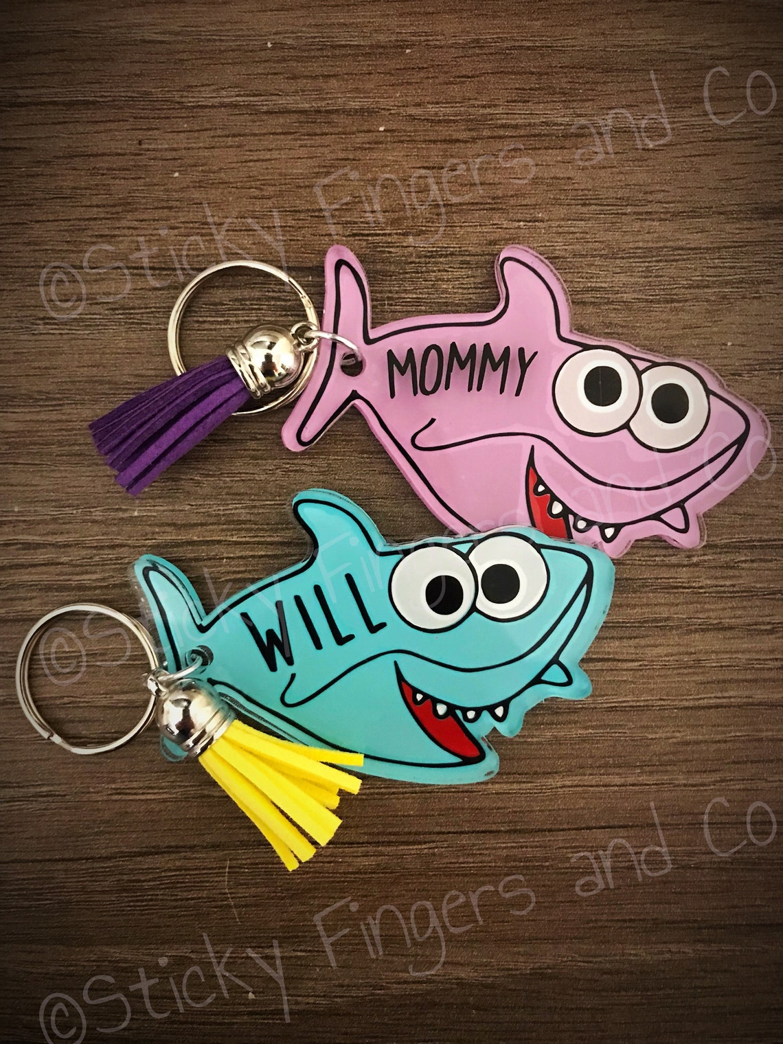 Baby Shark Personalized Keychain Etsy