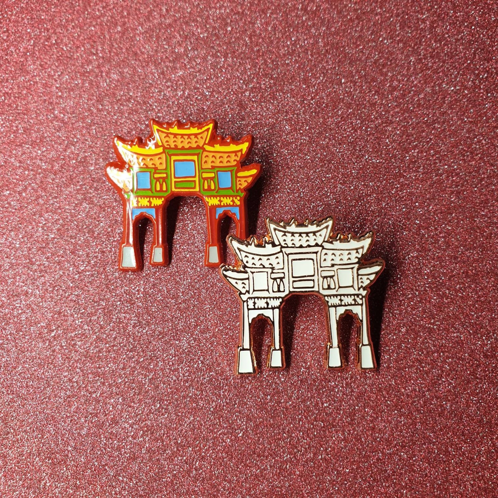 Chinese Arch Lapel Pin China Town Etsy