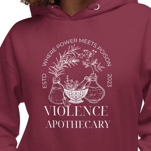 Sudadera unisex Fourth Wing Violet Apothecary, sudadera con capucha con cita de Empyrean