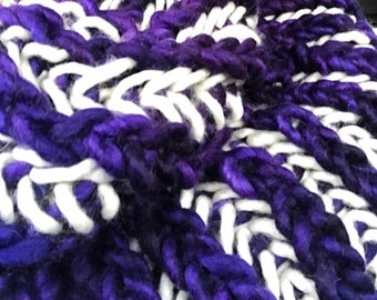 Large wool striped reversible infinity scarf