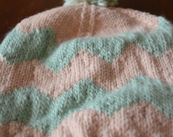 Mint Chevron Beanie
