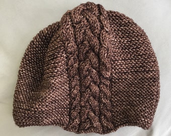 Cabled slouch hat