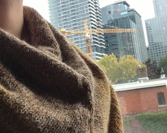 Large triangle shawl alpaca multicolored marled scarf
