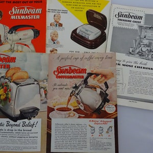 Printable Sunbeam Illustration Vintage Ads 1950&#39;s Appliances / Ladies / Women&#39;s Home Farm Kitchen / junk journal ephemera digital download