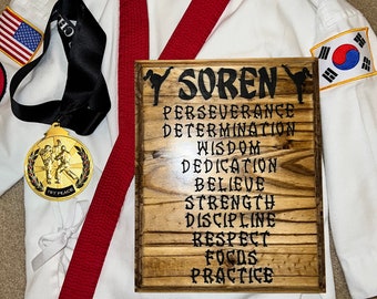Karate Motivational Plaque Martial Arts Gift Sign Wall Decore