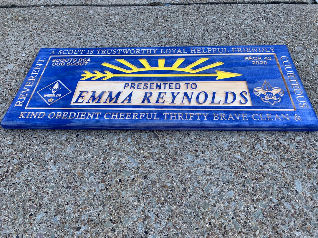 Arrow of Light Plaque Scouts BSA Gift for Scout AOL Award Sign Personalized Scout Sign for