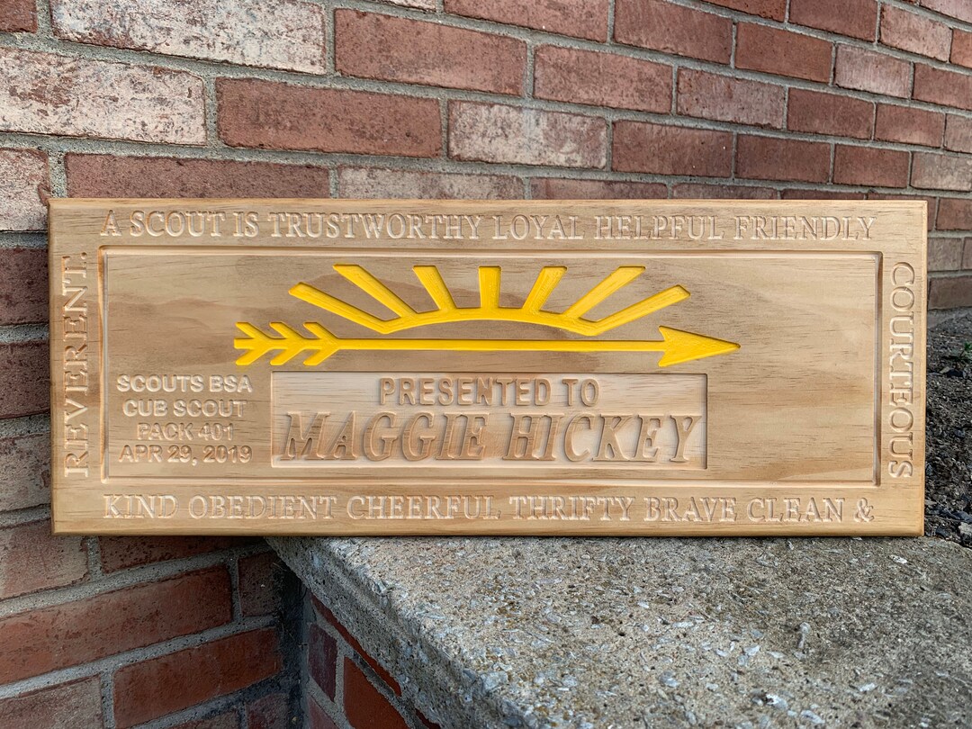 Arrow of Light Plaque Scouts BSA Gift for Scout AOL Award Sign Personalized Scout Sign for