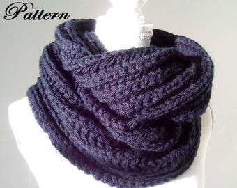 Pdf knitting pattern, owner knitting, circular scarf, snood, model knitting for child and adult, winter clothes, handmade knitwear