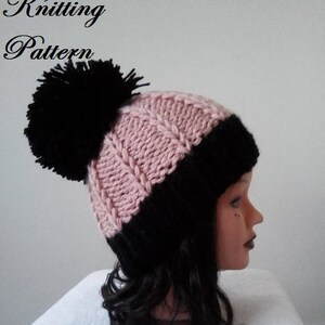 Bonnet woman, wool girl knitted hand - winter clothings - hat - pompom- wool- Handmade Knitwear - large pompom - beanie