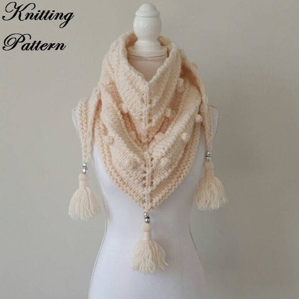 Pdf Owner knitting, Knitting Pattern, shawl, scarf triangle, child, girl, teenager, adult woman, winter clothes, handmade knitwear, file