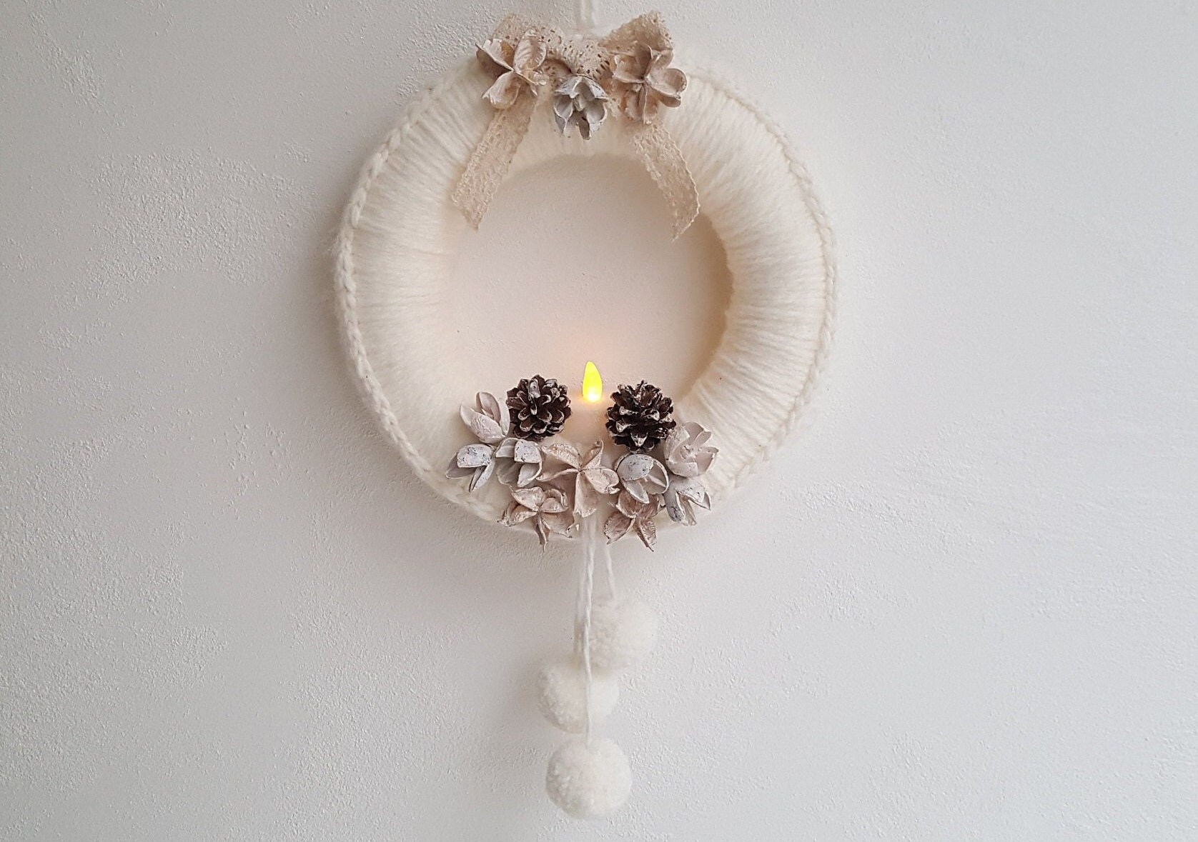 Anneau Floral, Couronne, Cadeau, Décoration Florale et Murale, Lustre, Fleurs, Hiver, Automne , Arra