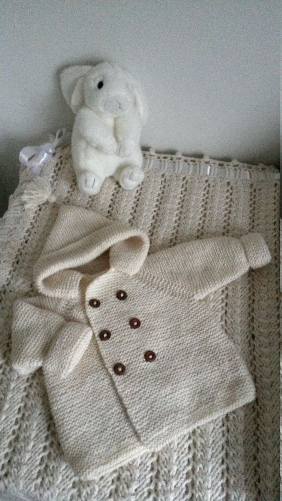 Pdf Patron De Tricot En Francais Manteau Bebe Double Etsy