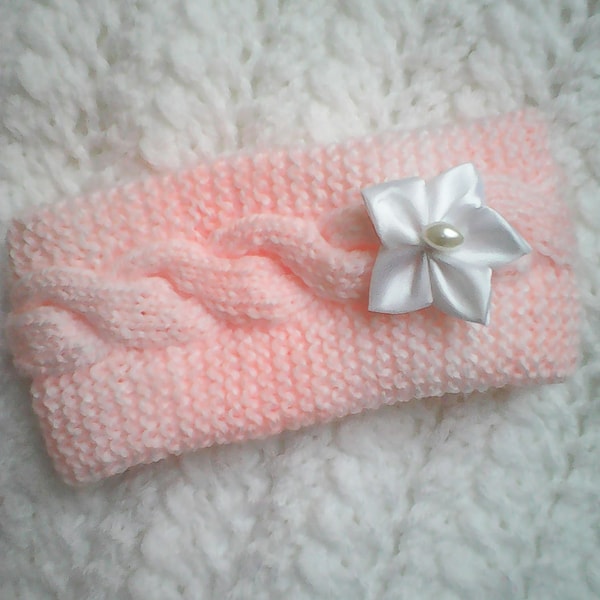 Bandeau bébé Nouveau-né Cadeau naissance Tricot bébé Laine et coton fait à la main