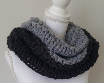 Snood, cappuccio donna 2 in 1 lana a maglia reversibile, colletto, chunky, fatto a mano, vestiti invernali