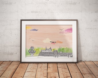 Flughafen Tegel - Berlin - Poster A3//A2 - Architektur, Kunst.