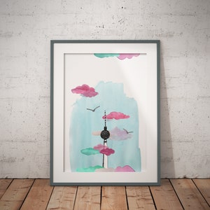 Poster of Berlin&#39;s TV Tower Daytime - Architecture, Art - Berlin - Germany