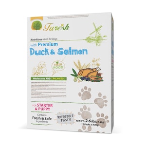 Alpha Dog Series FURESH Premium Natural Dry Dog Food | Duck + Salmon Recipe | Limited Ingredients | Puppies, Small Dogs - (Puppy Formula)