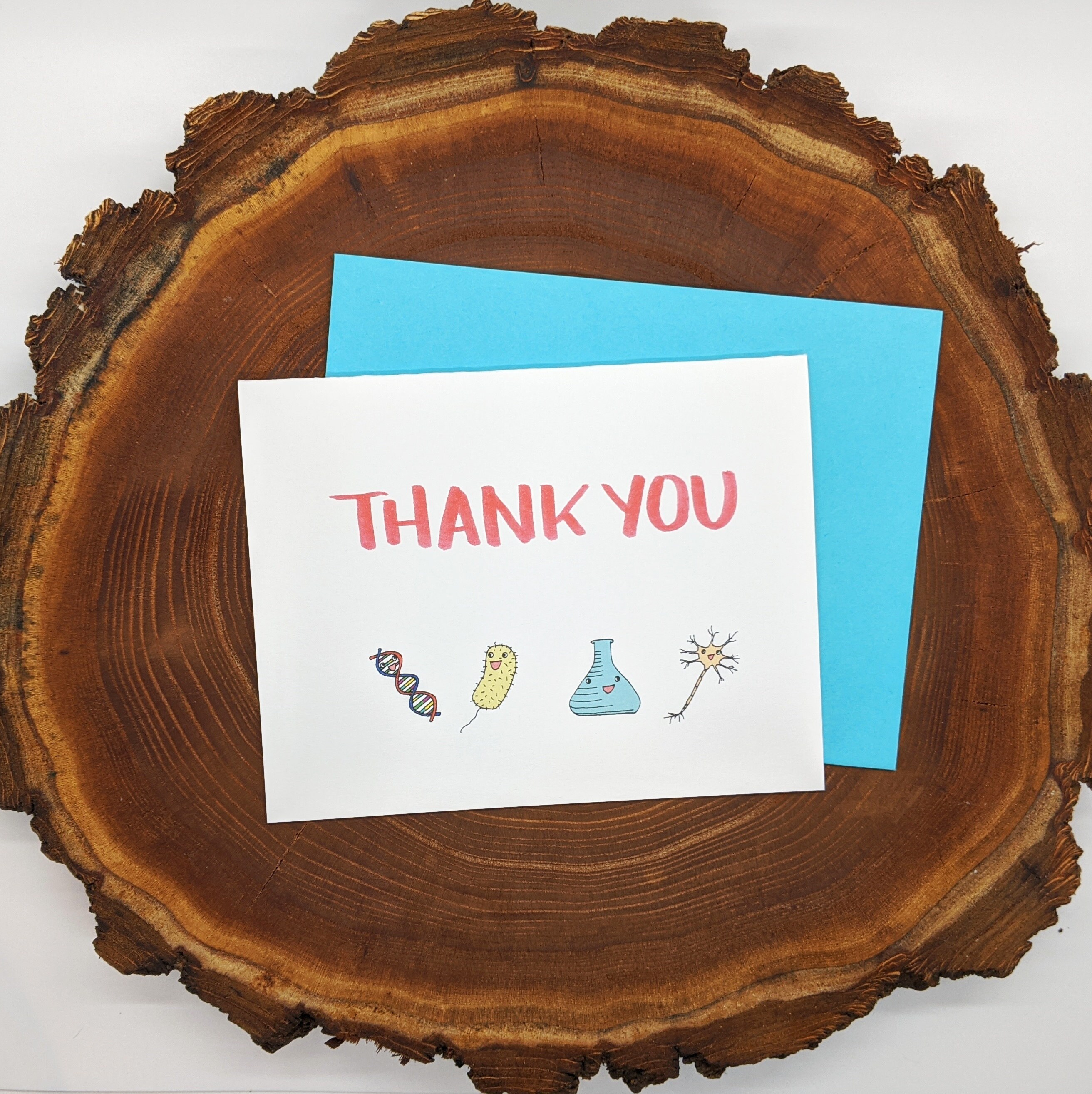 Thank You Science Teacher Card DNA Scientist Thanks Blank Etsy