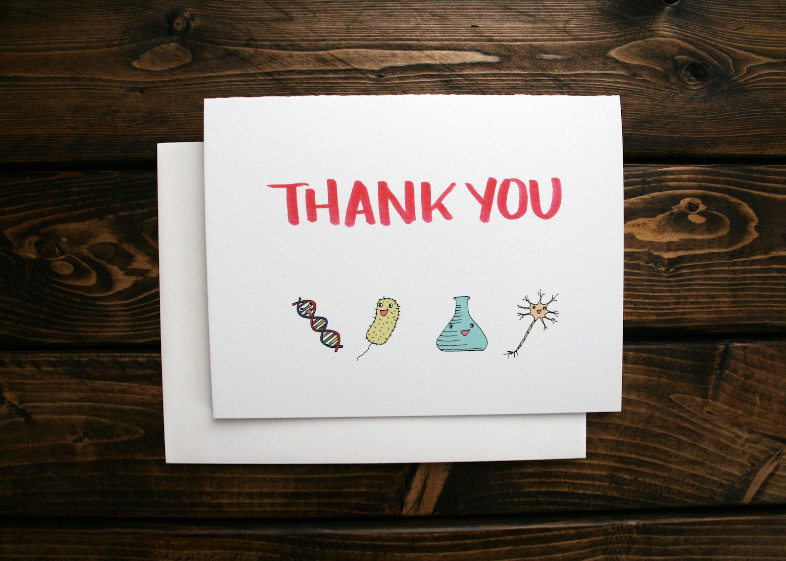 Thank You Science Teacher Card DNA Scientist Thanks Blank Etsy
