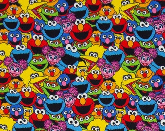 Jersey Sesamstrasse - Allover Print - 20,00 EUR/m - Swafing - Ernie - Bert - Krümelmonster - Bibo - Elmo - Oscar - Grobi - Abby