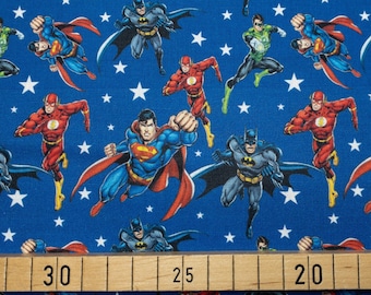 Superhelden Stoff - 13,00 EUR/m - Justice League - 100% Baumwolle - Lizenzstoff - blau