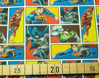 Superhelden Stoff - 13,00 EUR/m - Comic Style - Justice League - 100% Baumwolle - Lizenzstoff - Batman - Superman - Flash - Green Latern