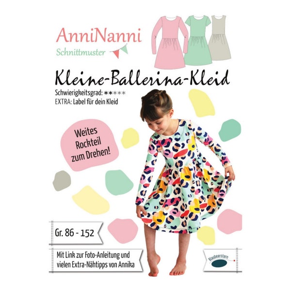 Kleine Ballerina Kleid von AnniNanni - Papierschnittmuster - Drehkleid