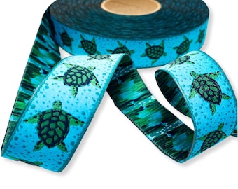 Webband Schildkröten, 1m, 3,00 Eur/m, türkis, 25 mm breit - Eigenproduktion