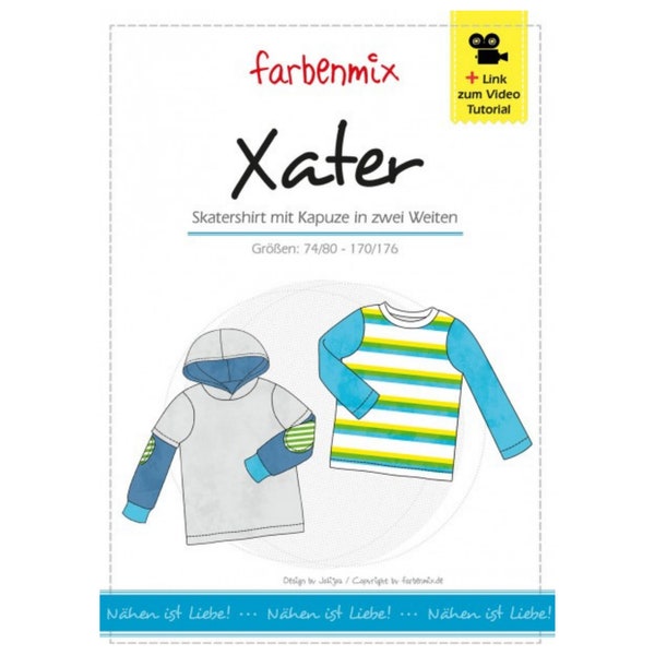 Xater - Skatershirt - Papierschnittmuster - farbenmix