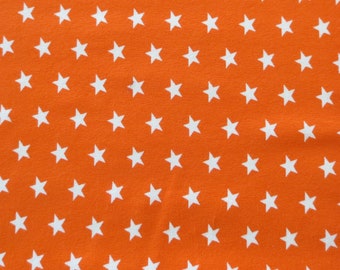 Jersey Sterne - 14,50 EUR/m - orange/weiß