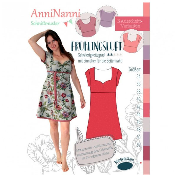 Frühlingsluft Kleid von AnniNanni - Papierschnittmuster