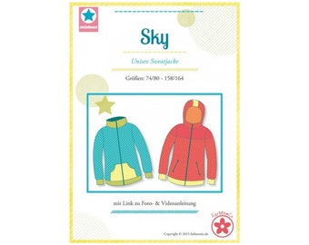 Sky - Papierschnittmuster -  Unisex Sweatjacke - Kids