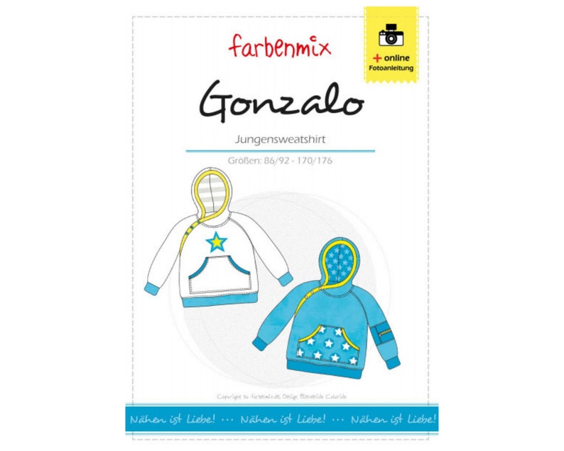 Gonzalo Jungensweatshirt farbenmix Papierschnittmuster Bild 1