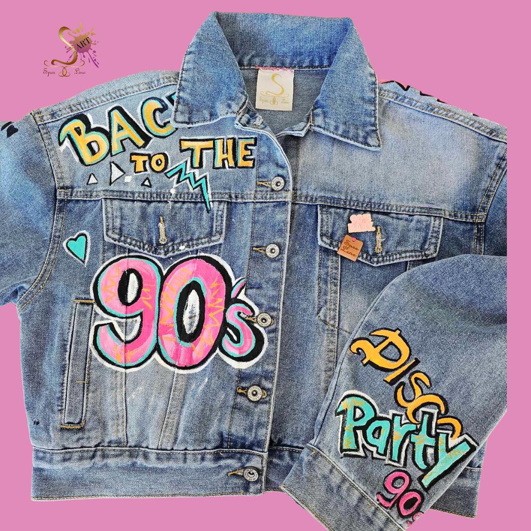 Pop Art 80s Denim Jacket – Hand Painted Vintage Jean Coat Pop Art 80s Denim Jacket – Hand Painted Vintage Jean Coat