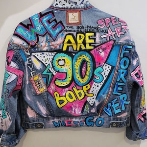 Hand Painted Denim Jacket – Custom Jean Jacket – Artistic Wearable Art – Festival Statement Jacket – Unique Boho Streetwear