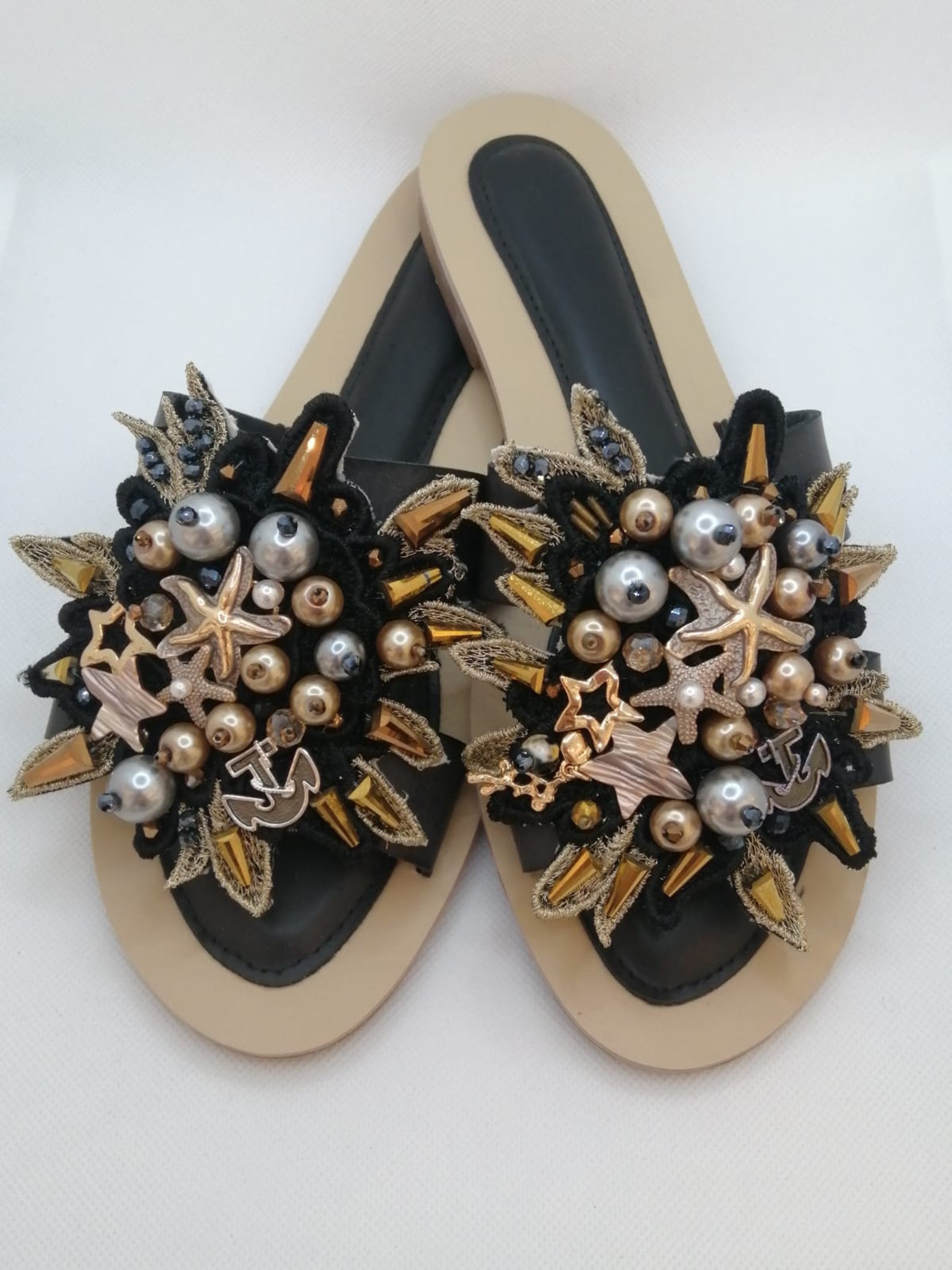 wedding sandals flat with pearls
