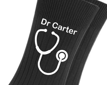 Gift for Doctors, personalised stethoscope socks for doctors