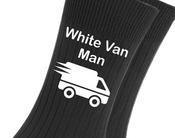 White Van Man Gift, printed socks for Van Drivers