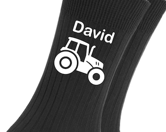 Gift for Farmers, personalised tractor socks.