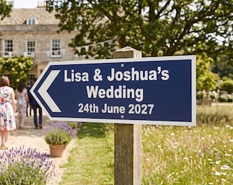 Personalized Wedding Direction Sign: Custom Names & Date