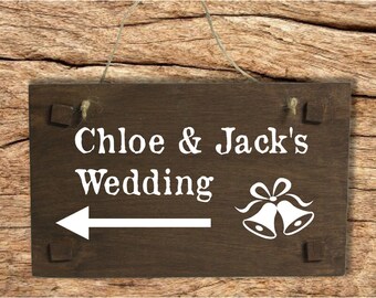 Personalised Wedding Direction Sign with your names