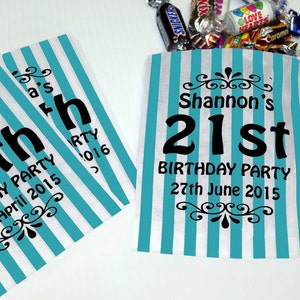 Personalised Candy Striped Printed Sweet Bags for Birthday Parties or Wedding Sweet Carts image 3