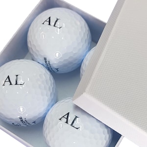 Personalised Golf Balls 4 Pack with matching gift box, Gift for Golfers