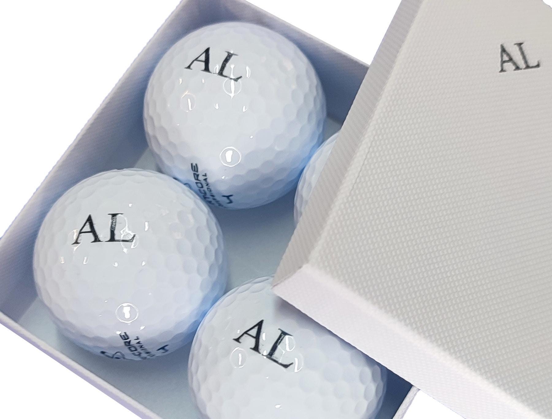 Personalised Golf Balls 4 Pack with matching gift box, Gift for Golfers