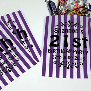 Personalised Candy Striped Printed Sweet Bags for Birthday Parties or Wedding Sweet Carts image 4