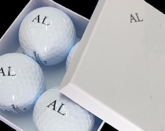 Personalised Golf Balls 4 Pack with matching gift box, Gift for Golfers