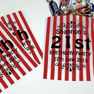 Personalised Candy Striped Printed Sweet Bags for Birthday Parties or Wedding Sweet Carts image 5